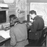 Stenographers at the headquarters’ signalling centre.