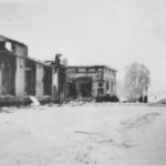 Mikkeli Savings Bank and First Pharmacy after the air raid on 6 January 1940.