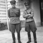 Two soldiers in front of the guard house.