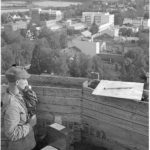 The air surveillance station in the Naisvuori observation tower during the Continuation War