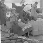 Evacuees at Mikkeli harbour.